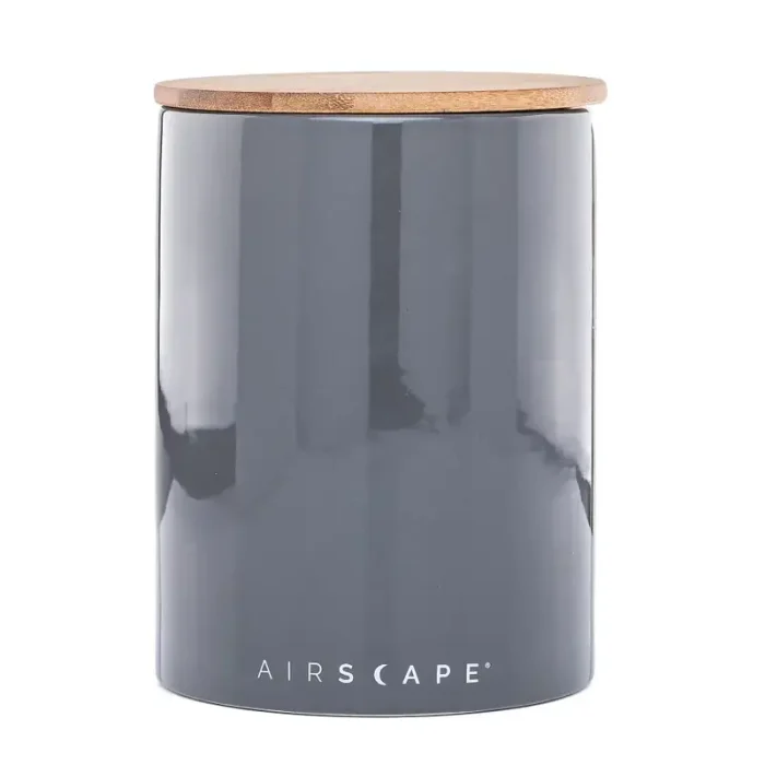 קופסת ואקום לאחסון קפה מקרמיקה אפורה 500 גרם Airscape